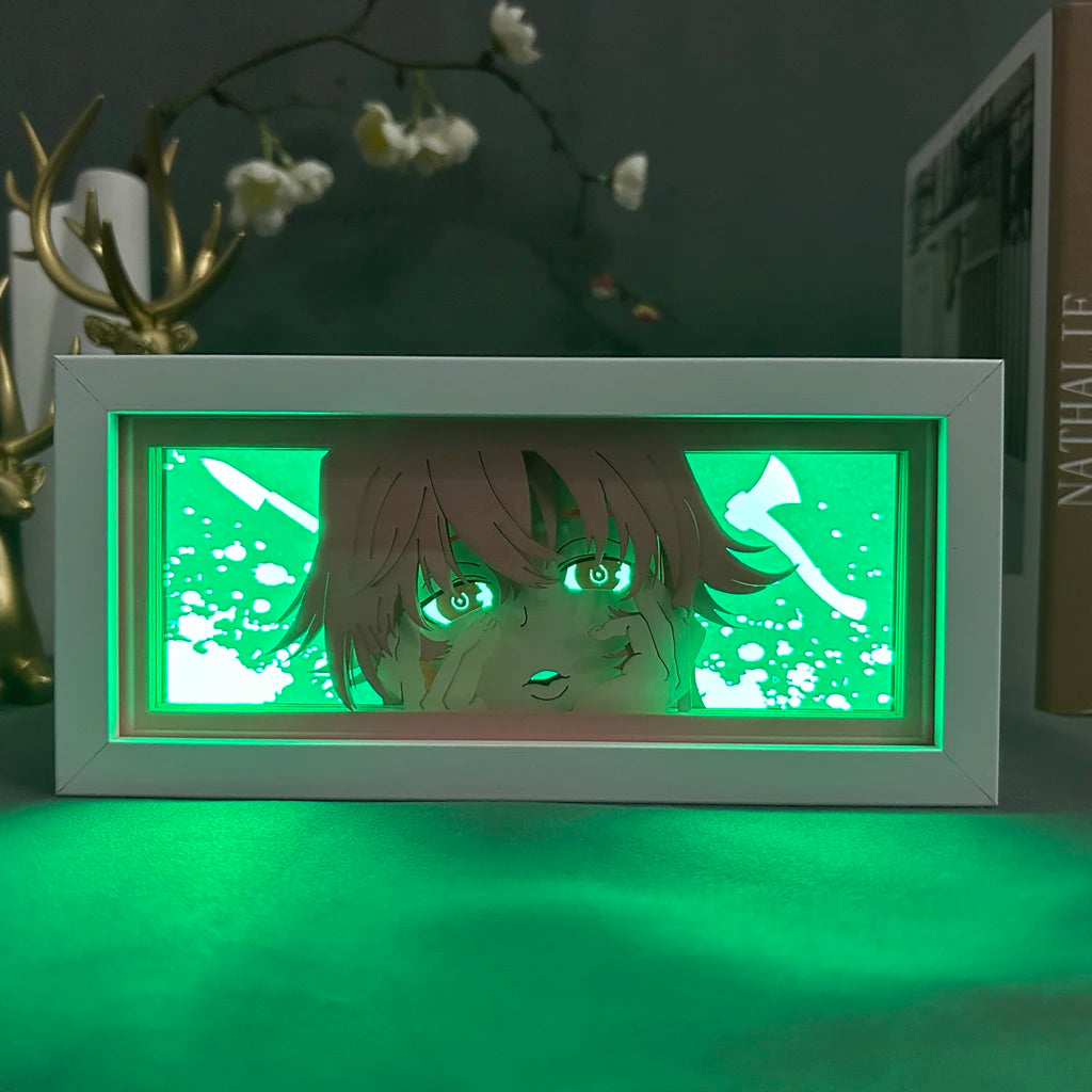 Paper Cut Anime Light Box Future Diary Yuno Gasai for Bedroom Decor Birthday Gift Manga Shadow Box Desk Table Lamp Night Light