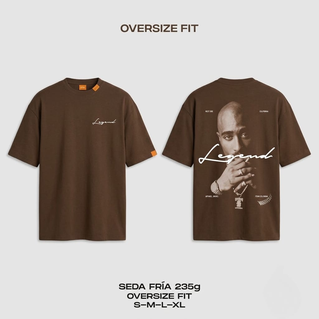 CAMISETA OVERSIZE 235g - 2PAC LEGEND