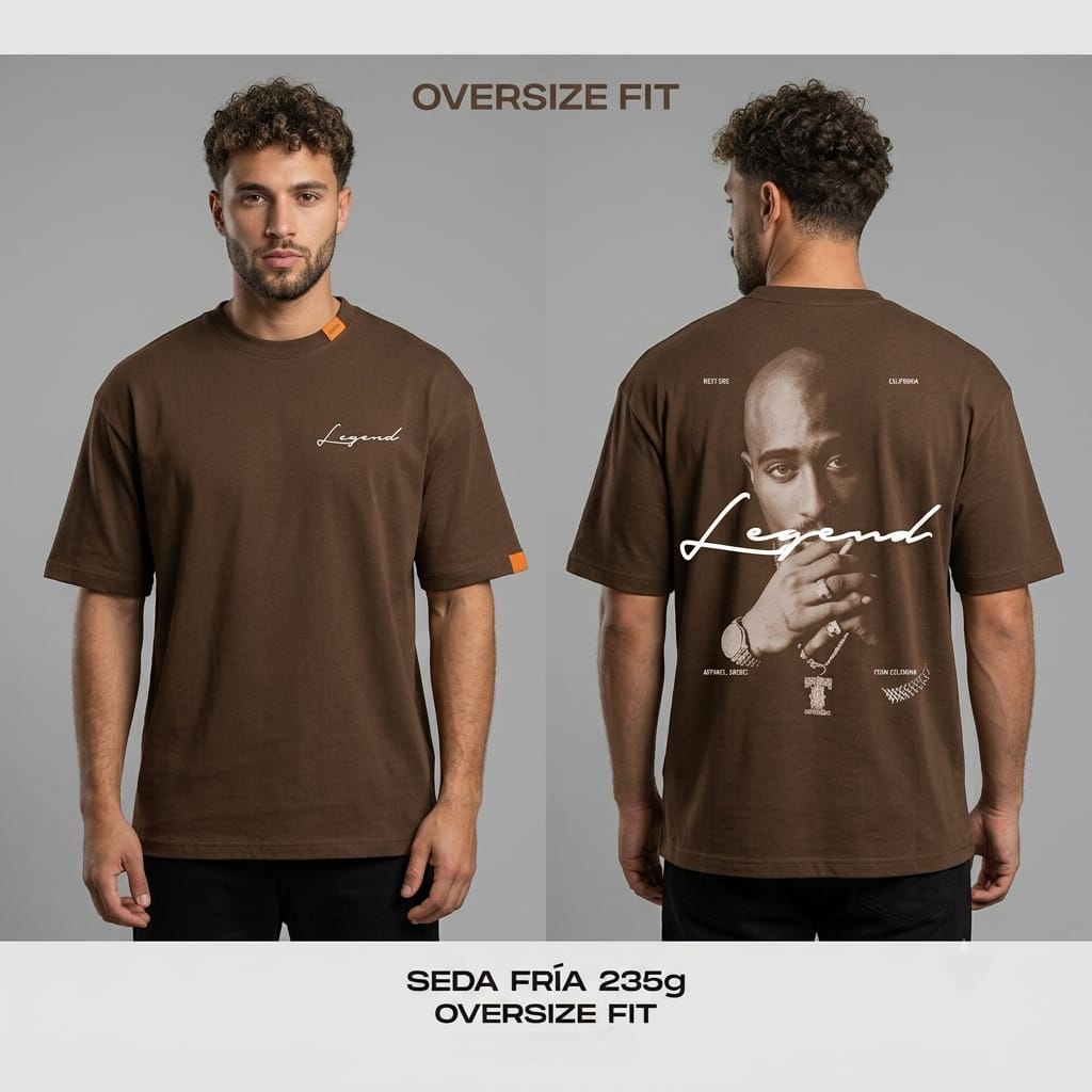 CAMISETA OVERSIZE 235g - 2PAC LEGEND