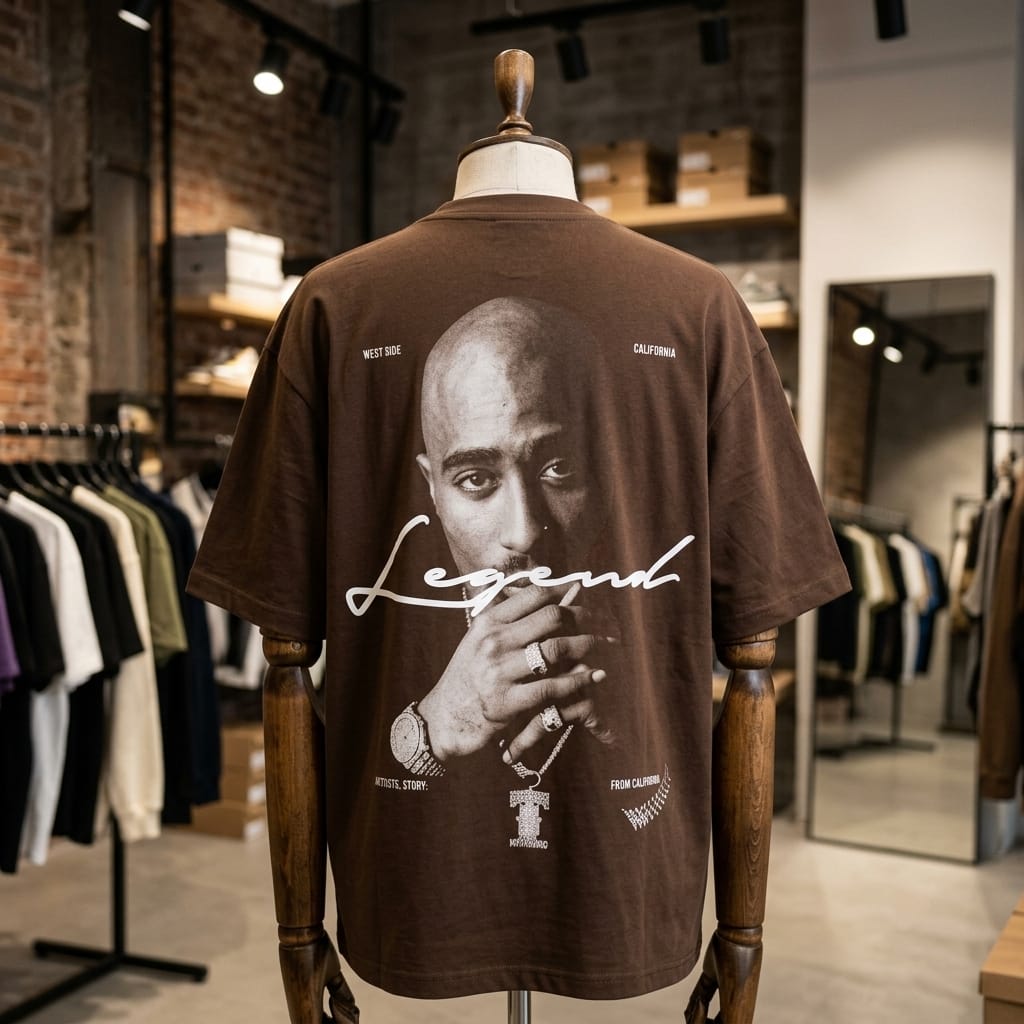 CAMISETA OVERSIZE 235g - 2PAC LEGEND