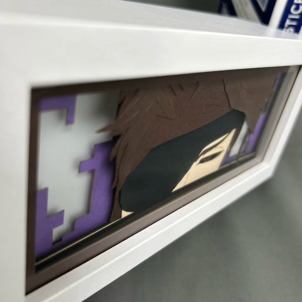 Bleach Sosuke Aizen Anime Figures Lightbox for Room Decoration Aizen Face Eyes Manga Paper Carving Table Lamp Gamer Night Light