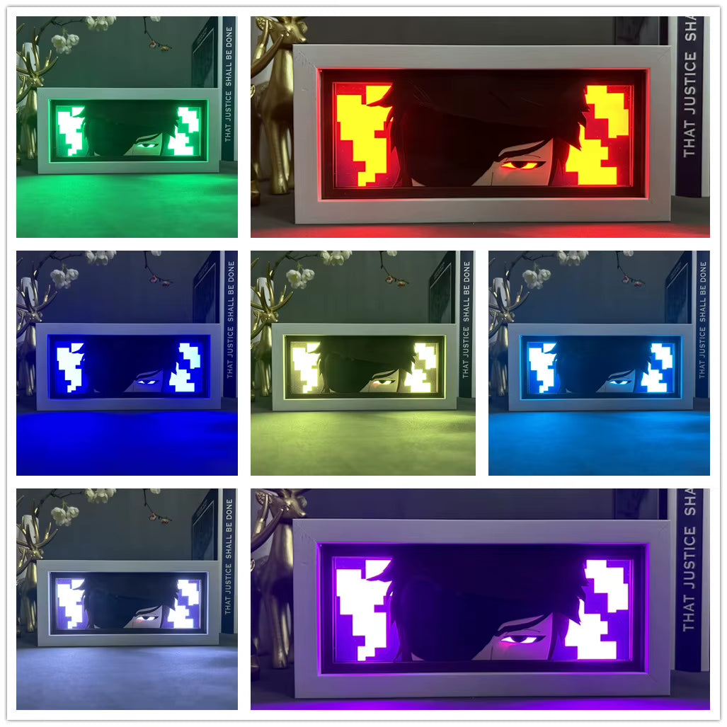 Bleach Sosuke Aizen Anime Figures Lightbox for Room Decoration Aizen Face Eyes Manga Paper Carving Table Lamp Gamer Night Light