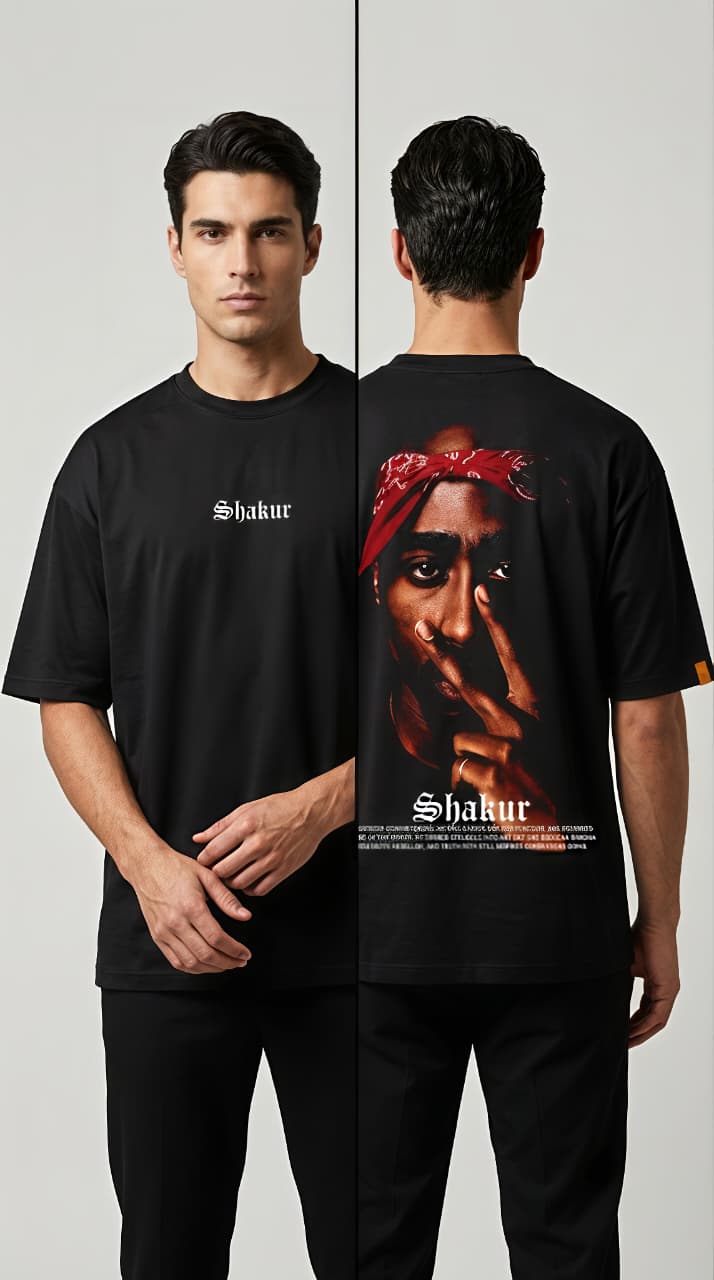 CAMISETA 2PAC OVERSIZE- FIT 235G SEDA FRÍA.
