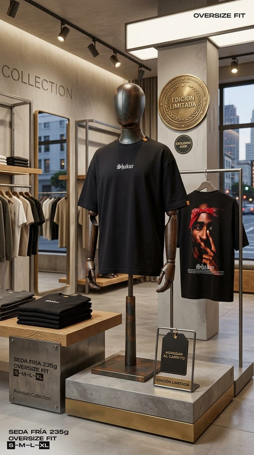 CAMISETA 2PAC OVERSIZE- FIT 235G SEDA FRÍA.