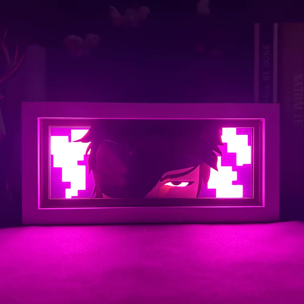 Bleach Sosuke Aizen Anime Figures Lightbox for Room Decoration Aizen Face Eyes Manga Paper Carving Table Lamp Gamer Night Light