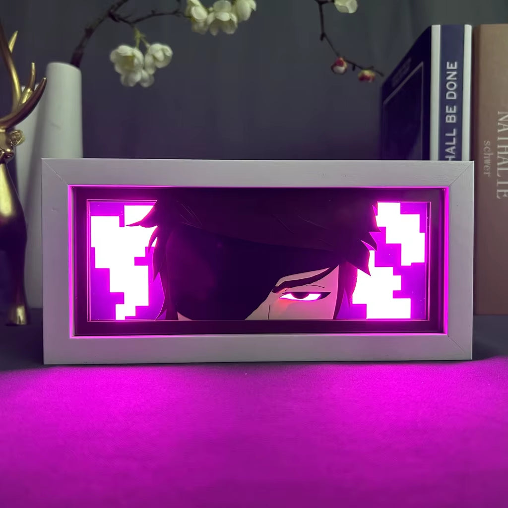 Bleach Sosuke Aizen Anime Figures Lightbox for Room Decoration Aizen Face Eyes Manga Paper Carving Table Lamp Gamer Night Light